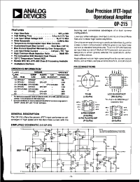 Datasheet OP-215EZ производства Analog Devices